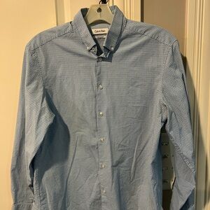 calvin klein slim fit stretch mens dress shirt 15 1/2 32/33